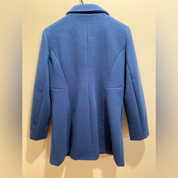 Allegra K, Size Large, Blue, Peter Pan Collar Double Breasted Trench Coat NWT - Picture 9 of 13